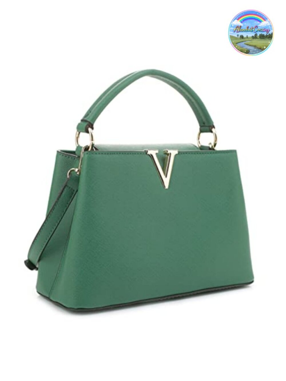 Small Satchel Bag Faux Saffiano Leather Crossbody Purse with Shoulder Strap